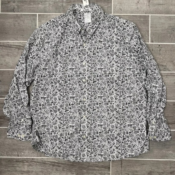 Men's Black and White Patterned Disney Shirt - Picture 1 of 6